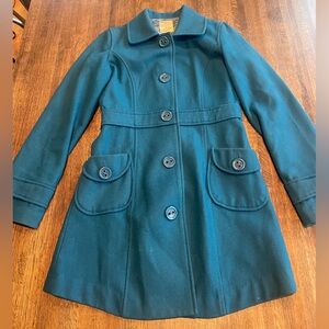 Tulle Teal Wool Blend Pea Coat - size M